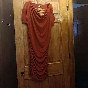 Burnt orange side ruched dress.   Anything $10 and under, NO OFFER will be made